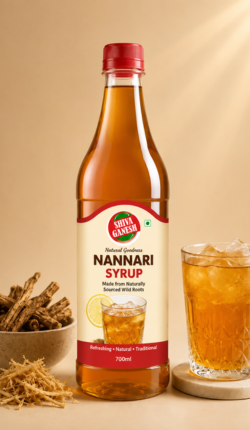 Shiva Ganesh Nannari concentrated home syrup bottle